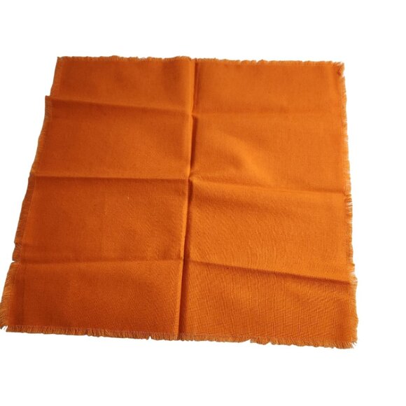 Set Of 5 Orange Cotton Cloth Napkins 14"x14" Eco-Friendly Reusable For Dining - Picture 2 of 4